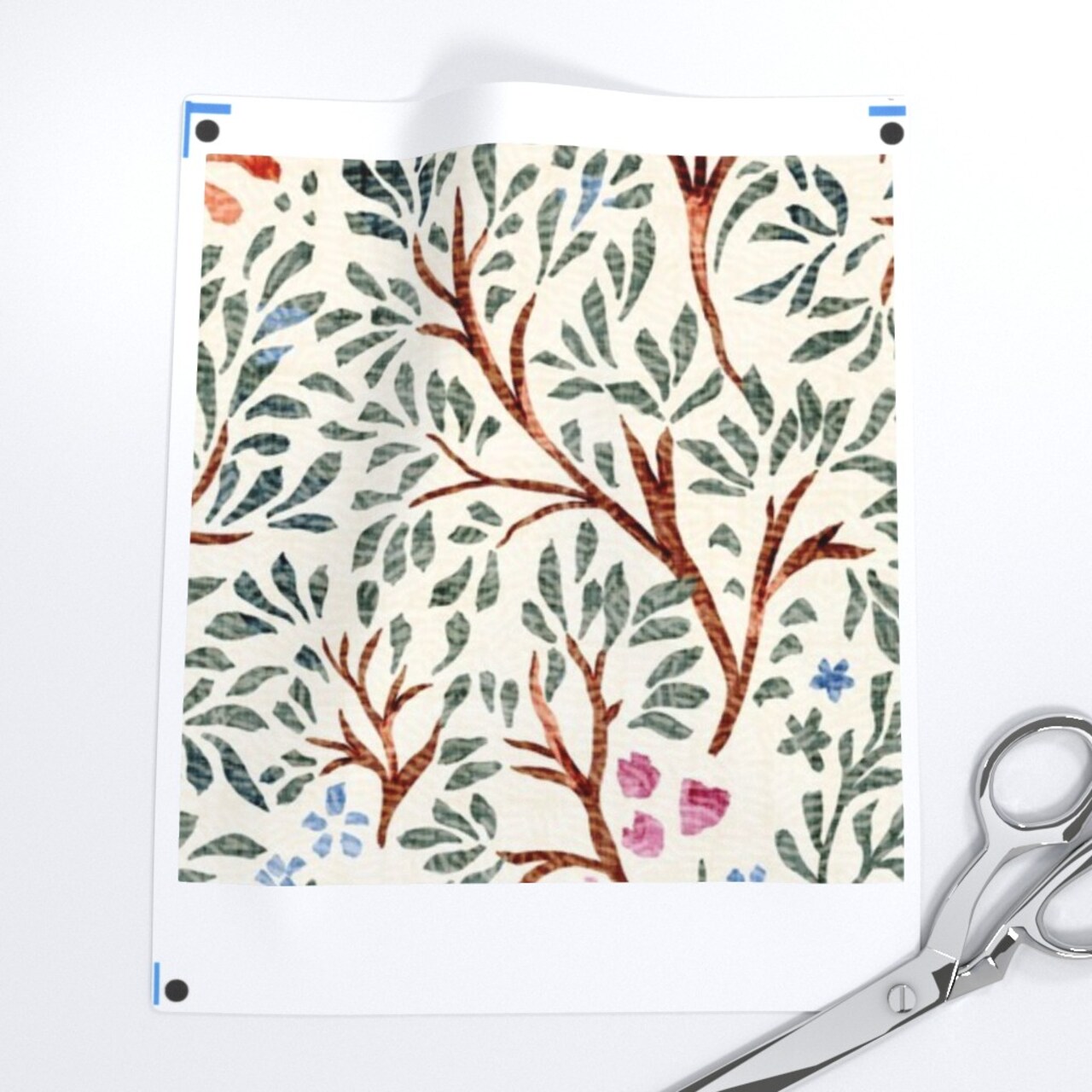 Whimsical Cottagecore Nature Trees Leaves Birds Floral Woodland Farmhouse Rustic Boho Wildlife Modern Branches Abstract Custom Printed Fabric by Spoonflower Various Fabrics by the Yard or Fat Quarter